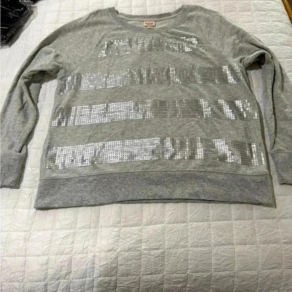 Mossimo Supply Co. Womens Size XXL Gray Sequin Pullover Sweatshirt - Picture 1 of 5
